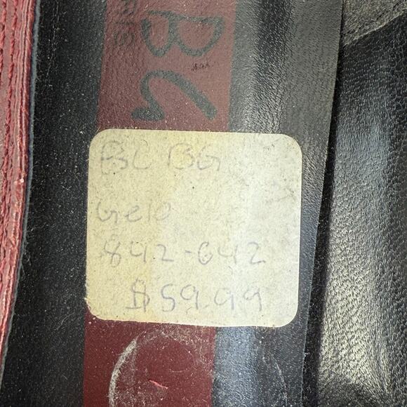 Vintage BCBG Burgundy Leather Wedge‎ Loafer Heels 7.5 - Picture 5 of 15